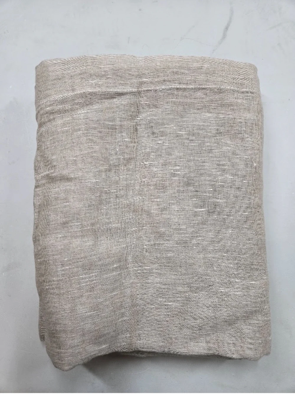 QUINCE Set Of 2 48x84 European Linen Sheer Curtains Flax 9865